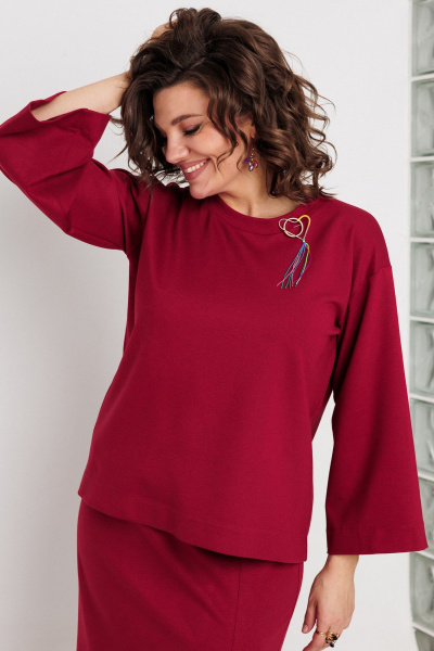 Свитшот, юбка BegiModa 3105 бордо - фото 6