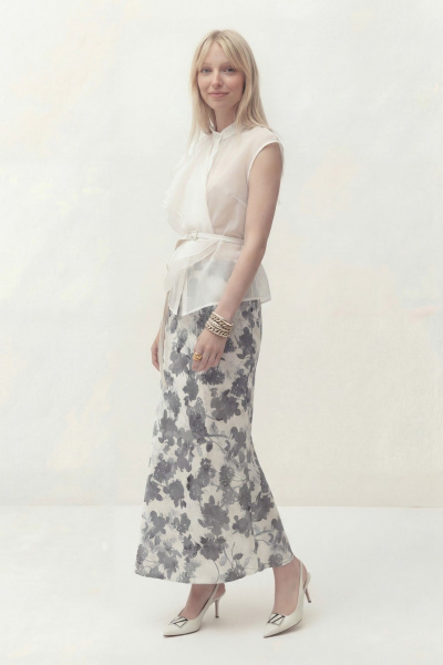 Юбка Lokka 1847 белый/серый - фото 6