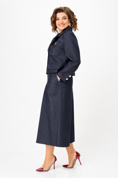 Жакет, юбка Aira Style 24139 синий - фото 6