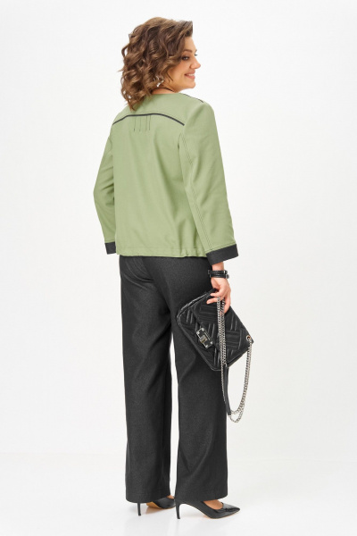 Брюки, жакет Aira Style 24249 зеленый-графит - фото 6