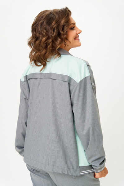 Брюки, жакет Aira Style 24231 мятно-серый - фото 9