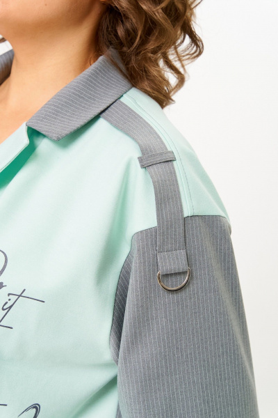 Брюки, жакет Aira Style 24231 мятно-серый - фото 8