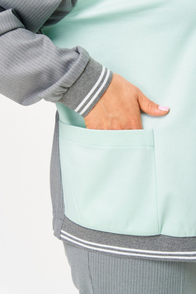 Брюки, жакет Aira Style 24231 мятно-серый - фото 7