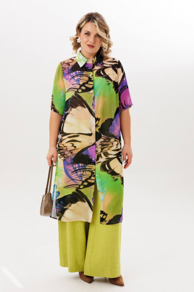 Блуза, брюки Anastasia м-1334 лайм - фото 4