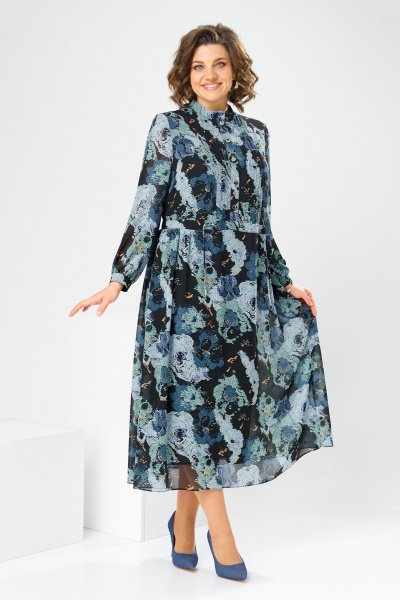 Платье Romanovich Style 1-2755 мультиколор/черный - фото 3