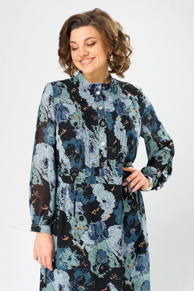 Платье Romanovich Style 1-2755 мультиколор/черный - фото 4