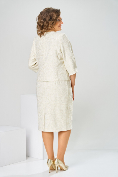 Платье Romanovich Style 1-2537 молочный/листики - фото 6