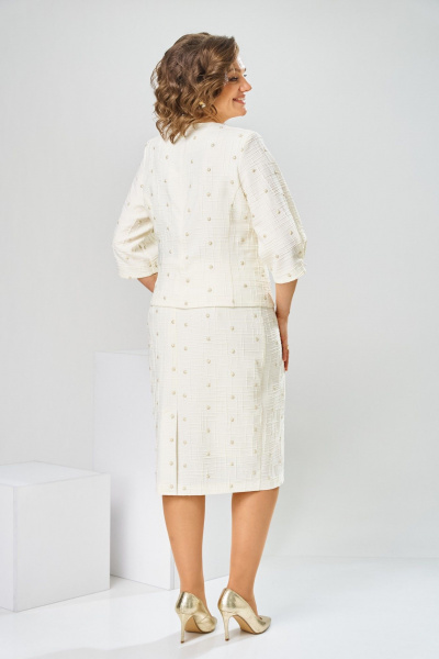 Платье Romanovich Style 1-2537 молочный/штрихи - фото 7