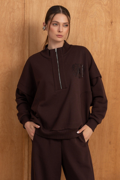 Брюки, джемпер Luna М-279 шоколадный - фото 9