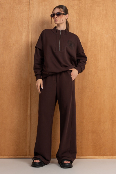 Брюки, джемпер Luna М-279 шоколадный - фото 1