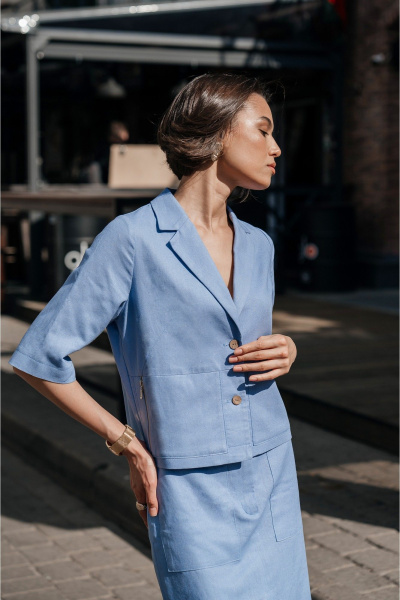 Жакет, юбка iLOKA 25ILor4 голубой - фото 4