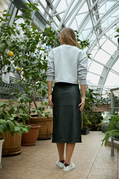 Джемпер, юбка iLOKA 26ILci4 серый-чёрный - фото 7