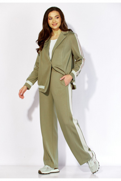 Брюки, жакет TAiER 1421 оливка - фото 2