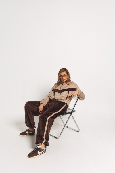 Брюки, джемпер Verita 2449 молочный+шоколад - фото 8