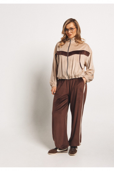 Брюки, джемпер Verita 2449 молочный+шоколад - фото 1