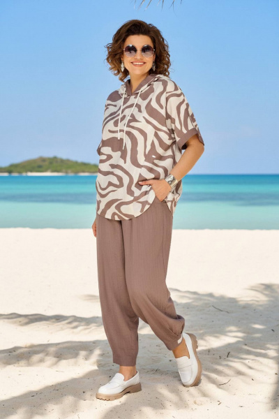 Брюки, туника Liliana 1438Л капучино - фото 6