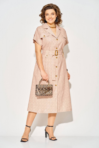 Платье Liliana 1521 кофе_горох - фото 5