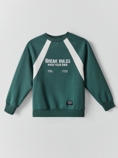 Свитшот Mark Formelle 123500/25-39728П-2 темная_зелень_печать_1_сл_на_пол_1сл_на_пол - фото 3