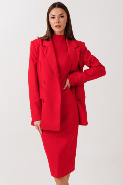 Жакет, платье V&N Fashion 1109 красный - фото 2