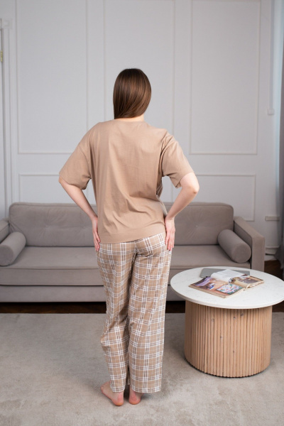 Брюки, футболка Купалинка 38102G.158-164 к.беж,клетка - фото 7