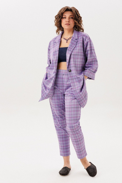 Брюки, жакет Anelli 1706 лавандовая_история - фото 9