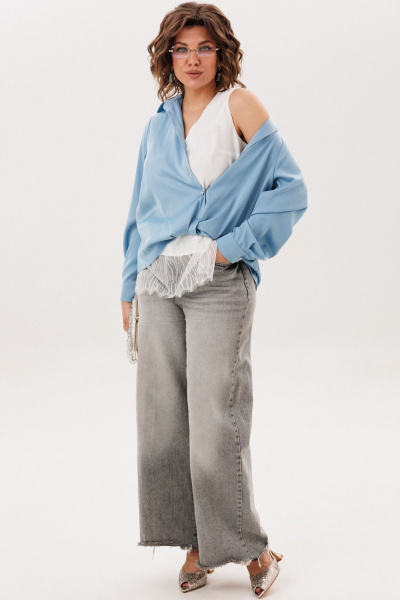 Блуза Anelli 1663 голубая-лагуна - фото 10