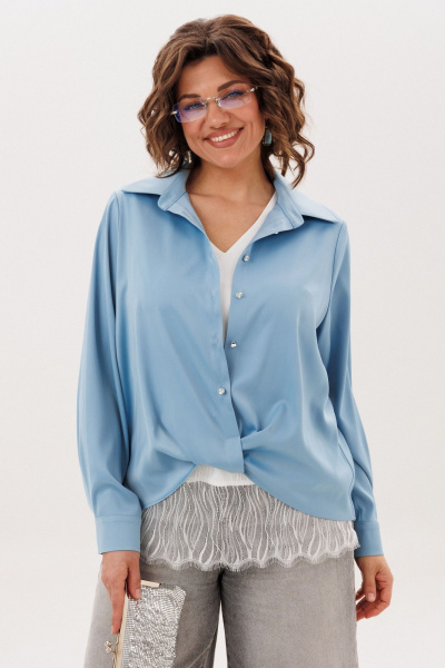 Блуза Anelli 1663 голубая-лагуна - фото 3
