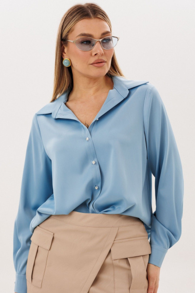 Блуза Anelli 1663 голубая-лагуна - фото 9
