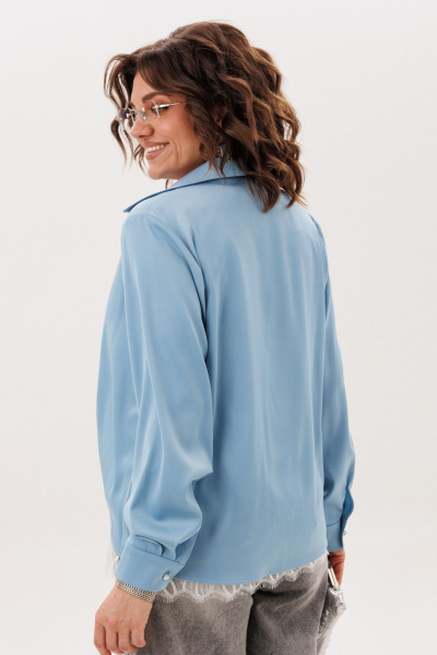Блуза Anelli 1663 голубая-лагуна - фото 4