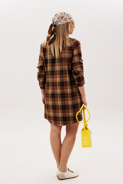 Платье Anelli 1835 карамельная-клетка - фото 8