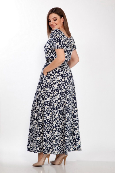 Платье LaKona 1379 синий-белый_цветы - фото 2