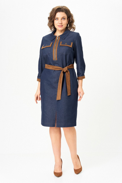 Платье Rishelie 1021 синий - фото 7