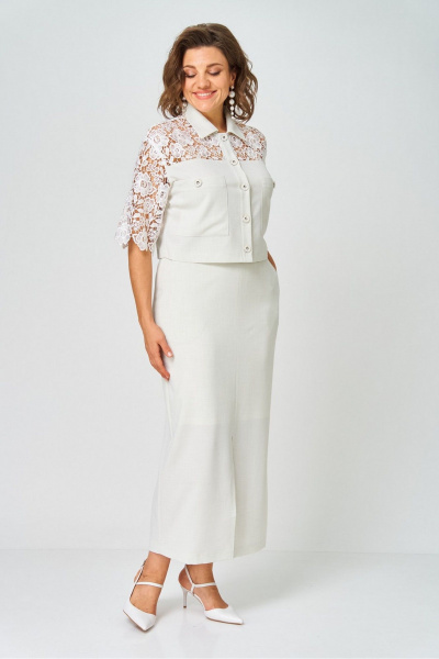 Жакет, юбка Svetlana-Style 2306 зелено-бежевый - фото 6