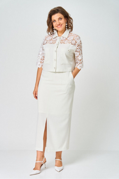 Жакет, юбка Svetlana-Style 2306 зелено-бежевый - фото 1