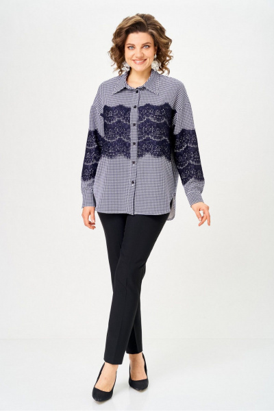 Рубашка Svetlana-Style 5032 синий+узор - фото 3
