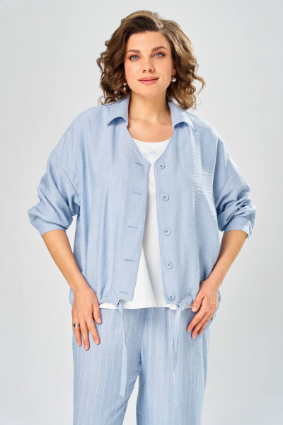 Брюки, кардиган, майка Диомант 2166 голубой - фото 7