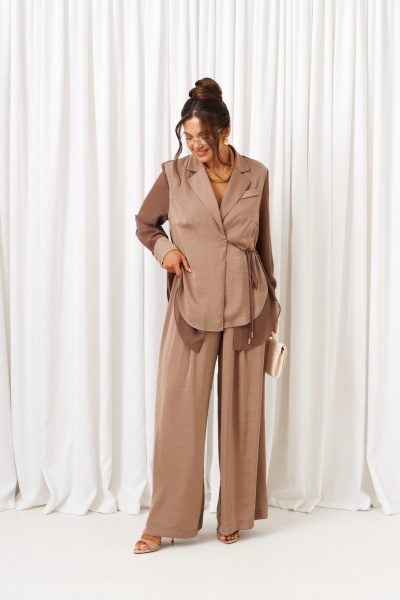 Брюки, рубашка Beautiful&Free 6428 какао - фото 3