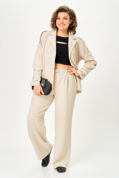 Брюки, жакет Vilena 1150 бежевый - фото 3