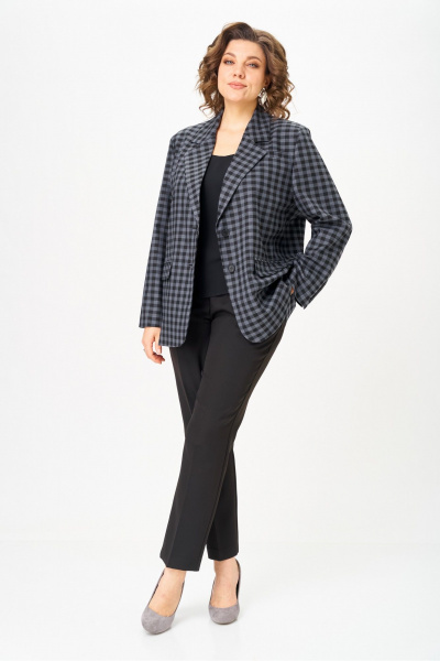 Жакет Rishelie 1014 серый+клетка - фото 4