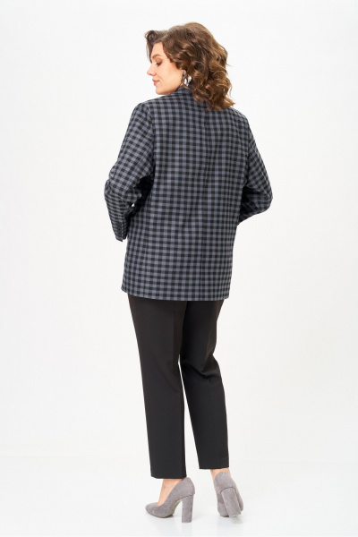 Жакет Rishelie 1014 серый+клетка - фото 2