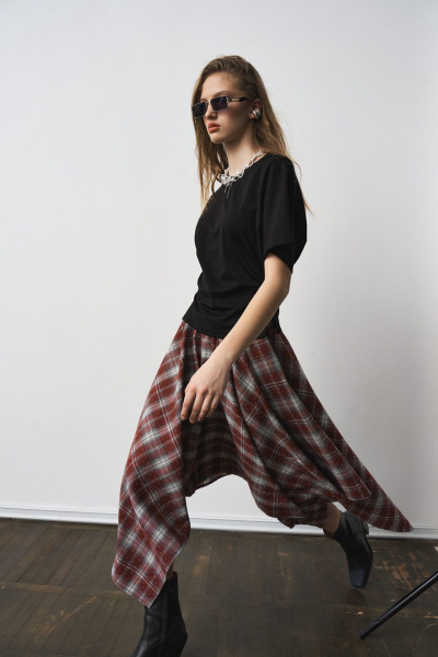 Юбка MilMil 1302 принт клетка борд - фото 6