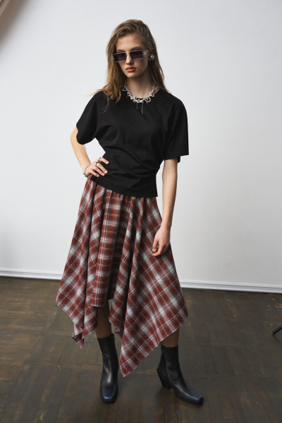 Юбка MilMil 1302 принт клетка борд - фото 3