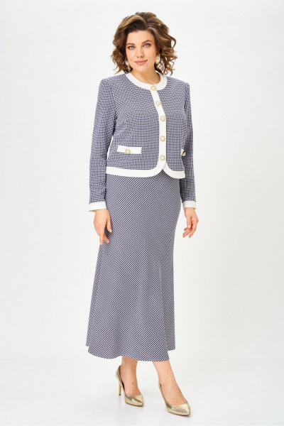 Жакет, юбка Svetlana-Style 2332 синий_узор+белый - фото 5