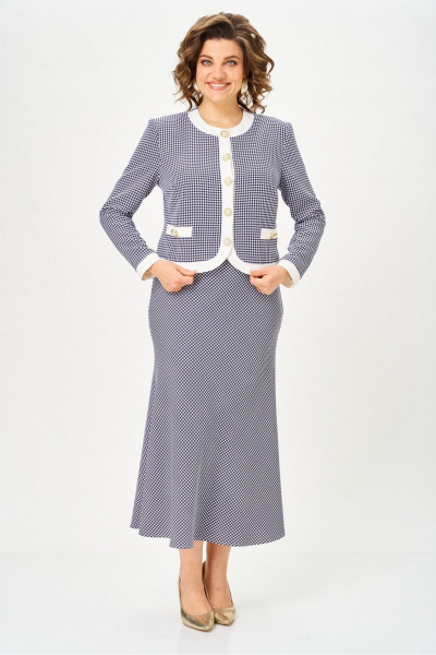 Жакет, юбка Svetlana-Style 2332 синий_узор+белый - фото 3