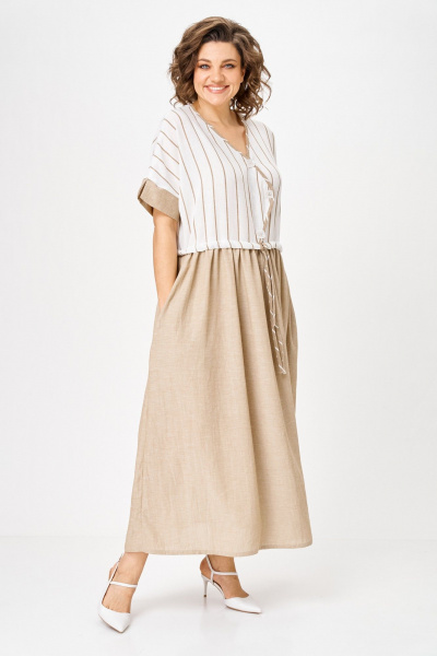 Платье Michel chic 2181 бежевый - фото 3