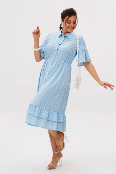 Платье Anelli 1555 небесный-цвет - фото 6