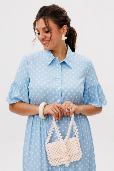 Платье Anelli 1555 небесный-цвет - фото 2