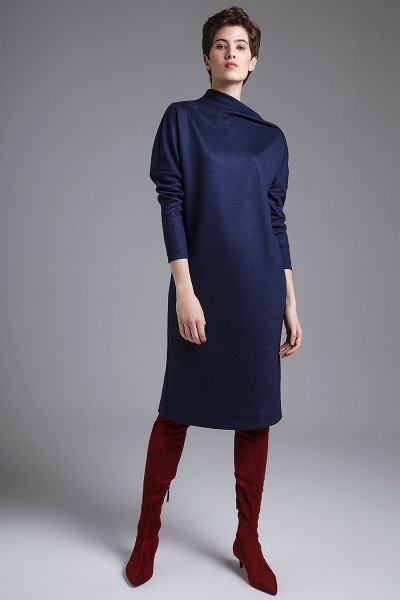 Платье Moveri by Larisa Balunova 5275 темно-синий - фото 4