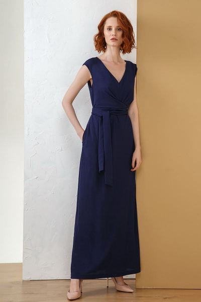 Платье Moveri by Larisa Balunova 5488 темно-синий - фото 1