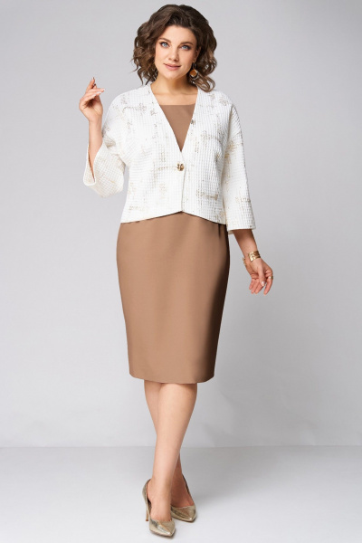 Жакет, платье Мишель стиль 1290 молочно-бежевый - фото 3